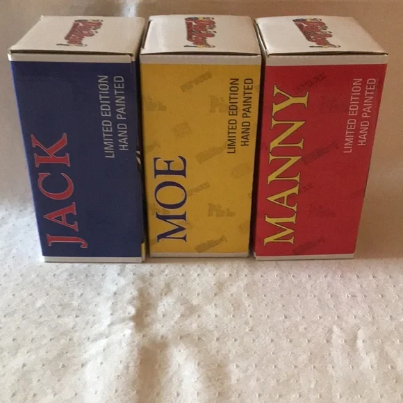 PEPBOYS Bobble Head Set- Many, Moe & Jack Limited Edition 5” tall hand painted - Picture 6 of 11